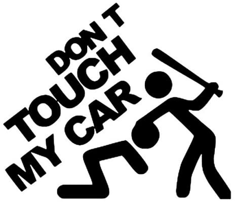 DON´T TOUCH MY CAR Auto Sticker Autoaufkleber Carton Motorrad Logo XXL Schwarz
