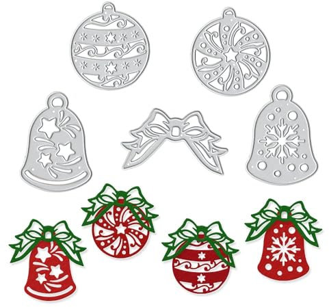 Weihnachtsglocke Bogen Stanzformen für Kartenherstellung und Fotoalbum Dekorationen, Weihnachtskugel Licht Prägen Stanzformen für DIY Scrapbooking Handwerk