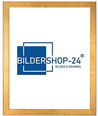 Bildershop-24 Bilderrahmen Monza 27x40 (Zoll/inch) | ca. 68,6x101,6cm Blattgold Fotorahmen, Wechselrahmen, Posterrahmen, Puzzlerahmen