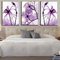Yishui Art 3 pannelli fiori viola quadri moderni decorazioni per la casa poster stampe d'arte su tela dipinti su tela soggiorno decorazione camera da letto 50x65 cm (20x26 pollici) x3 senza cornice