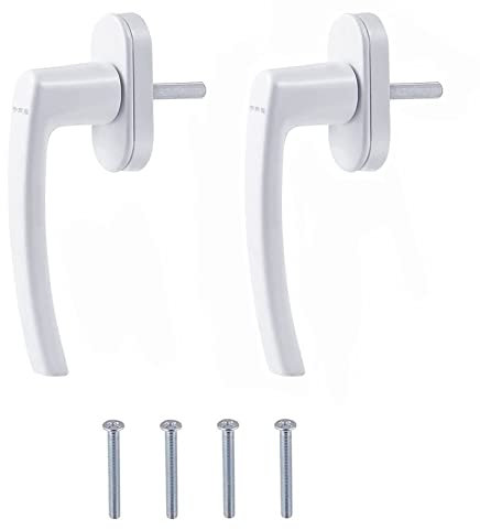 NA 2 Pezzi Maniglie per Finestre in Lega Zinco Bianca, Maniglie Bianche Finestra Della Porta, Maniglia per Finestra Metallo Bianco, Maniglie per Finestre, per Finestre, Balcone, Patio