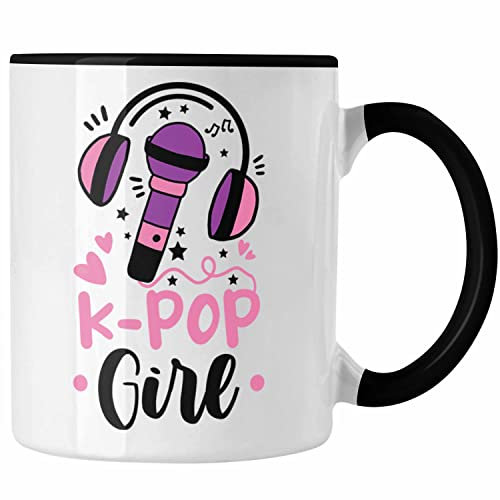 Trendation - K-Pop Girl Tasse Geschenk für K Pop Liebhaber (Schwarz)