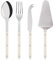 SABRE PARIS - Bistrot 4Pc Serving Cutlery Set - Cake Server - Cheese Knife - Serving Spoon and Fork - Shiny Ivory