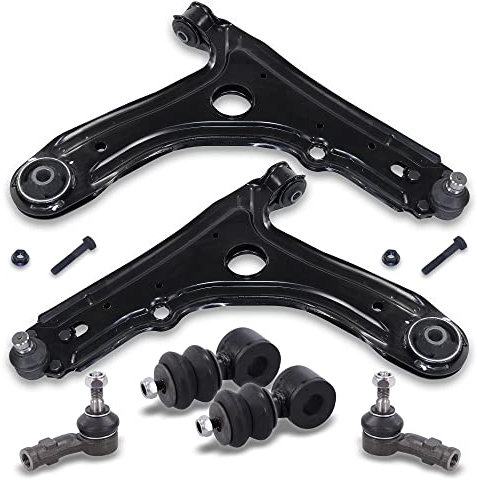 ATEC Germany 2x Querlenker Vorderachse unten links & rechst + Buchse & Traggelenk, 2x Koppelstange, 2x Spurstangenkopf Kompatibel mit VW VENTO (1H2), GOLF 3 (1H1) (1E7) (1H5), GOLF 4 Cabrio (1E7)