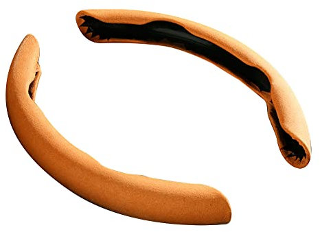 Universelle Auto-Lenkradabdeckung, MoreChioce 2 Stück Wildleder Atmungsaktiv Lenkradhülle Rutschfeste Lenkradschutz Komfort-Lenkradbezug Anti Rutsch Lenkrad Booster Cover Lenkradschoner,Orange