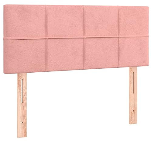 vidaXL Tête de Lit à LED Meuble de Chambre à Coucher Accessoire de Lit Simple Tête de Cadre de Lit Intérieur Rose 90x5x78/88 cm Velours