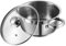 Nobel Stainless Steel Two Tone Casserole with Glass Vented Lid Heat Resistant Short Handles, Ideal for All Hobs. (Diameter 14 cm-1.Litre)