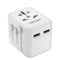LENCENT Adaptateur de Voyage, Adaptateur Prise Universelle avec 2 USB, secteur international avec prise UK US EU AUS mini et compact, chargeur de voyage mondial tout-en-un pour plus de 200 pays, Blanc