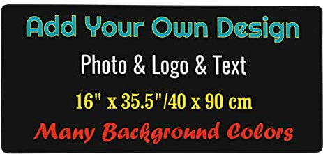 Personalised Mouse Mat Custom Extended Large Mouse Pad Customised Desk Mat with Your Own Photo Text, Design Gaming Mouse Pad Desk Pad for Laptop Computer Keyboard 90 x 40 cm