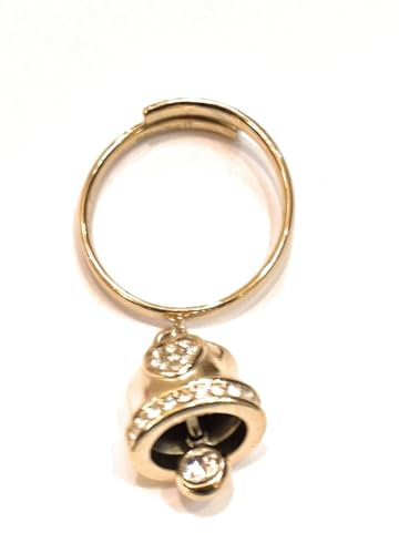 Mavi jewel anello con campanella in acciaio portafortuna misura regolabile spedizione gratuita (oro multicolor)