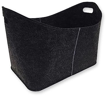 Filzkorb 53 x 32 x 40 cm – Faltbarer Aufbewahrungskorb aus Filzstoff - Flexibler Allzweckkorb für Kaminholz, Zeitungen, Spielzeug, Flaschen & Bücher - Tragekorb 20 kg Tragkraft
