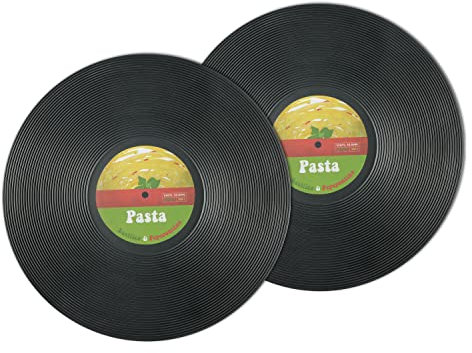 Munus International Foodesign Vinile, Set di due sottopiatti, Colore nero, KITH-21