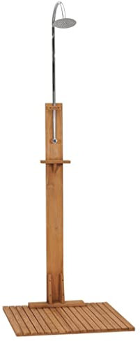 INLIFE Gartendusche 75x75x210 cm Massivholz Teak,11.55kg,312276