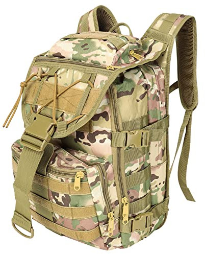SHANNA Militärrucksack 35L Armee Rucksack Molle, Hohe Kapazität Trekkingrucksack Wanderrucksäcke Assault Pack Taktischer Kampfrucksack für Outdoor Camping 3 Tage Bug Out Go Bag Angeln Jagd, CP