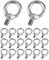 QWORK 20 Pezzi M12 Bulloni ad Occhiello, M12 Bullone per Sollevamento Filettato Maschio Acciaio Inossidabile 304 per Sollevamento Vivente (300KG)