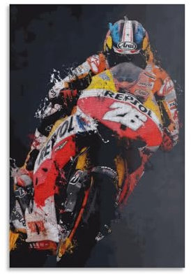 WESTCH Moto Gp Racing Leinwand-Wandkunst, individuelles, personalisiertes Foto auf Leinwand für Schlafzimmer, Zimmer, Bild, digital gedruckt, 50 x 75 cm (20 x 30 Zoll)