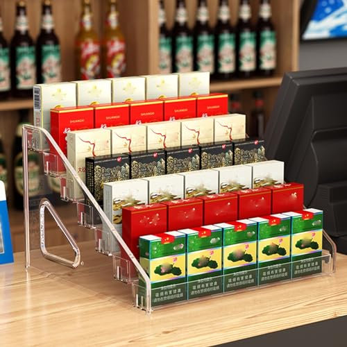 EXCLURA Snack Regal 7-stöckiger Zigarettenständer für Die Theke, Zigarettenhalter-Organizer aus Acryl für Den Einzelhandel, Süßigkeitenständer für Die Supermarkttheke
