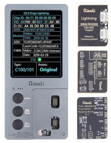 QianLi para iPhone 6-14 Pro Max 3 en 1 iCopy Plus 2.2 Conjunto de Programador de detección de reparación,