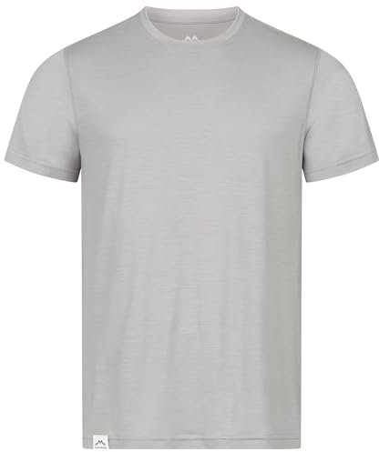 Alpenwert® Merino Shirt Herren [Made IN Portugal] perfektes Wandershirt Wander Tshirt aus Merinowolle Tshirt für Sport, Outdoor, Funktionsshirt (DE/NL/SE/PL, XL, Regular, Regular, Grau)