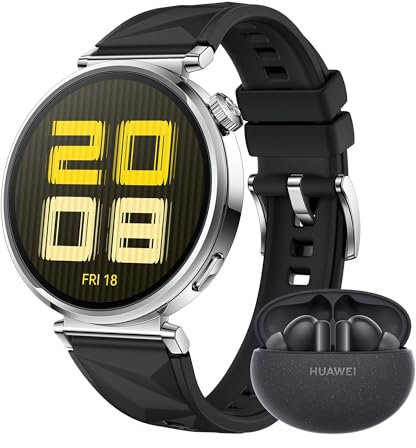 HUAWEI WATCH GT 5 41mm Smartwatch + FreeBuds 5i Nero,Design elegante, Nuova modalità corsa e ciclismo, Monitoraggio della salute, 7 giorni1 di durata della batteria, iOS e Android, Nero