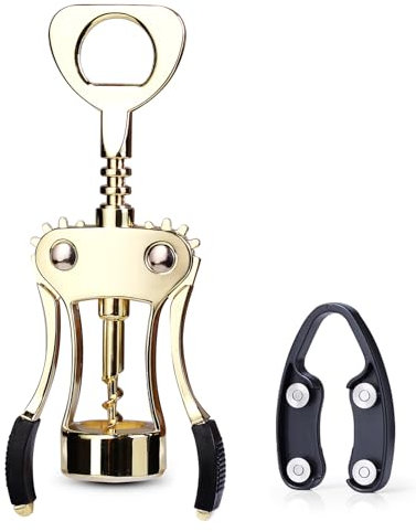 Drincarier Wine Opener, Zinc Alloy Premium Wing Corkscrew Wine Bottle Opener with Multifunctional Bottles Opener, Upgrade