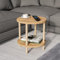 sugodesign Beistelltisch rund Holz, Ø 42,5 cm, Kleiner Couchtisch rund aus Holz, 2 Ablagen mehr Stauraum, Idealer Sofatisch für das Wohnzimmer, Couchtisch Eiche-Optik, einfacher Aufbau
