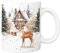 Pickhut Traditional Christmas Mug, Hot Chocolate Cup, Movie Mug, Secret Santa, Stocking Filler, Gifts for Birthday, Xmas Eve Box (Traditional Reindeer Design)