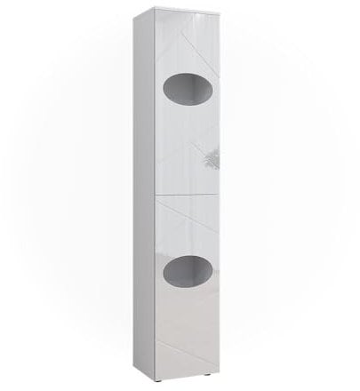 Vicco Wäscheschrank Irma, Badezimmerhochschrank, Weiß, 37.2 x 192 cm