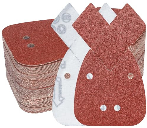 PMIQSA 70PCS 40 Grits Black and Decker Mouse Sander Paper 4 Hole Mouse Sanding Pads Detail Hand Sandpaper Sheets for Grinding and Polishing
