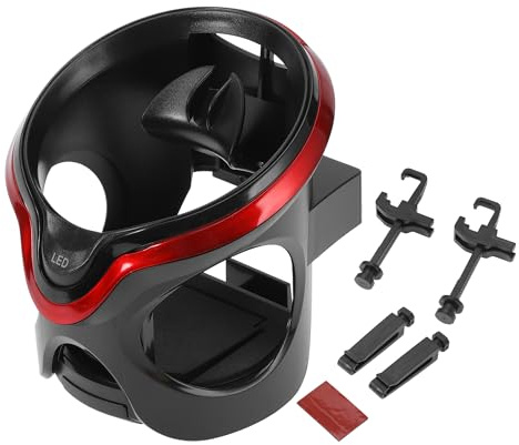 HEROFFIX 1 Pcs for Most Vehicles Car Cup Holder with LED Light Air Vent Drink Holder Cup 105x98x100mm Black,Red ABS