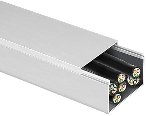 MLYAYE Channel Cable Management - 100 Cm 80 75 60 50 40 30 25 20 Cm Long Large Capacity Wire Organizers for Ethernet/TV/Garage/Concerts, Aluminum Electric Cord Protector(75x50mm(2.95x1.97))