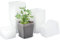 QITIXI:OU 30 macetas, 7 cm, transparentes, plantadas, pequeñas con plato, macetas gruesas, de plástico, cuadradas, con orificios de drenaje para semillas suculentas