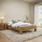 skølm Floki Massivholzbett 120x200 cm aus Eiche - hochwertiges Bettgestell - Bettrahmen ohne Bettkopf - Holzbett in Natur geölt - Bett 120x200 cm geeignet als Doppelbett - Futonbett