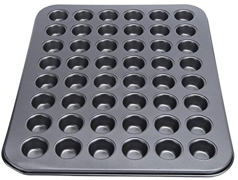 Tbest 48 Cazas, Mini Tazón de Cupcake Redondo para Hornear Fácilmente, Bandeja en una Panadería de Acero Al Carbono, para Hacer Mini Muffinsmuffins, Cocina Necesaria para Hornear Entusiastas