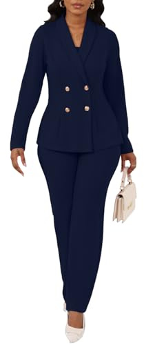 Ophestin Women 3 Piece Pant Suit Set Long Sleeve Blazer Business Casual Dressy Work Office Outfits