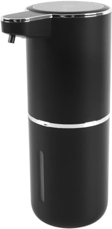 Huba Seifenspender Automatisch USB C Wiederaufladbar mit Wandhalterung 380ml Elektrisch mit Sensor 4 Stufen Einstellbar Schwarz für Küche Badezimmer