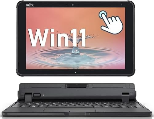 Fujitsu Tablet Stylistic Q5010 Touchscreen Tablet, Win11 Pro (Renewed) | 10.1in FHD (1920×1020) Laptop, Intel Celeron N4020, 4GB RAM, 64GB SSD, 2×Webcam, Japanese Keyboard