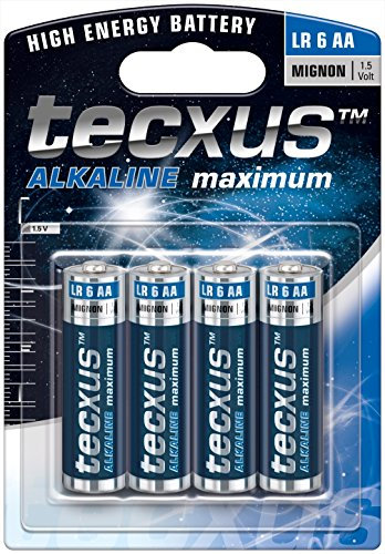 TECXUS Alkaline maximum LR6/AA (Mignon) - alkaline manganese batterie, 1.5 V - Paquet de 4