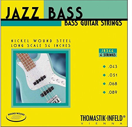 Thomastik Cordes Guitare électriques Jazz Bass Serie Nickel Round Wound Roundcore Jeu JR 344 4 cordes filé rond short long scale 34