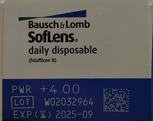 Bausch + Lomb SofLens Daily Disposable Tageslinsen, sphärische Kontaktlinsen, weich, 30 Stück BC 8.6 mm / DIA 14.2 / +4.00 Dioptrien