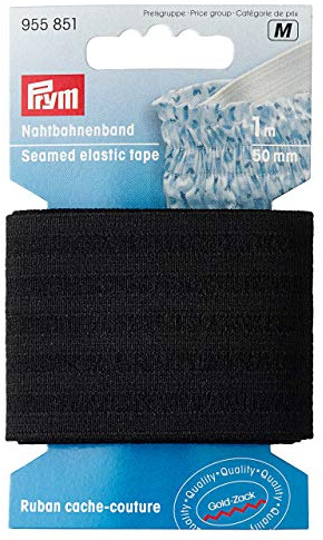 Prym 1 m 50 mm Seamed Elastic Tape, Black