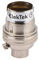ElekTek Unswitched Lamp Holder B22 BC Bayonet Cap with Shade Ring 10mm/M10 x1 Threaded Bottom Entry - Made in UK - Nickel