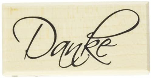 Rayher Hobby 28440000 Butterer Holzstempel Danke, 3 x 6 cm, Stempel mit Schriftzug für Dankeskarten bei Hochzeit, Taufe, Kommunion, Geburtstag