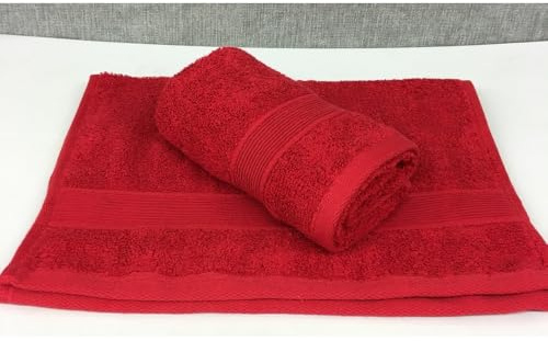 Set of 2 Guest Towels Red – 50