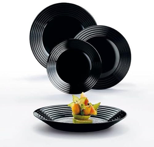 Luminarc Vajilla para 6 personas 18 piezas modelo Harena negro