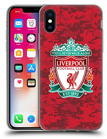 Head Case Designs Officially Licensed Liverpool Football Club Home Red Crest Digital Camouflage Gel Case [Military Grade Protection] Compatible With Apple iPhone X/iPhone XS