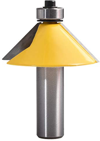 Broca KATUR de fresado de chaflán y biselado de 45 grados, broca de fresado de chaflán con punta de carburo con vástago de 1/2 pulgada, fresa para trabajar la madera (vástago de 1/2de 45 grados)
