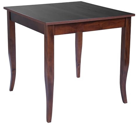 tavolo fisso da cucina sala da pranzo o ristorante in legno massello – stile rustico compatto e robusto – facile da montare – 100% made in italy (Noce Gamba Sciabola, 80x80)
