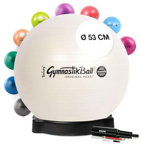Original Pezziball MAXAFE 53cm pearlwhite mit Ballschale & Pumpe Gymnastikball