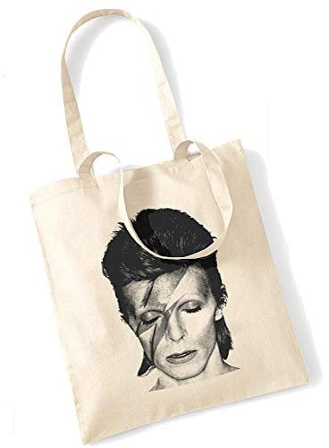 David Bowie/Stoffbeutel Jutebeutel Tote Bag/BEIGE